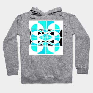 Inverted Blue Black White Geometric Abstract Acrylic Painting III Hoodie